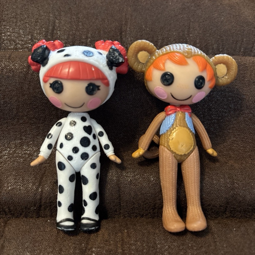 Lot of 2 Lalaloopsy Mini 3" Dolls Ember flicker flame And Ace Fender Bender
